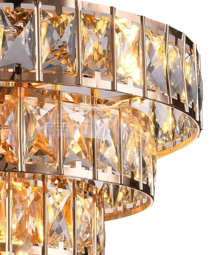 Люстра подвесная AMANDA 81428/6C GOLD Natali Kovaltseva прозрачная на 6 ламп, основание золотое в стиле классический  фото 2